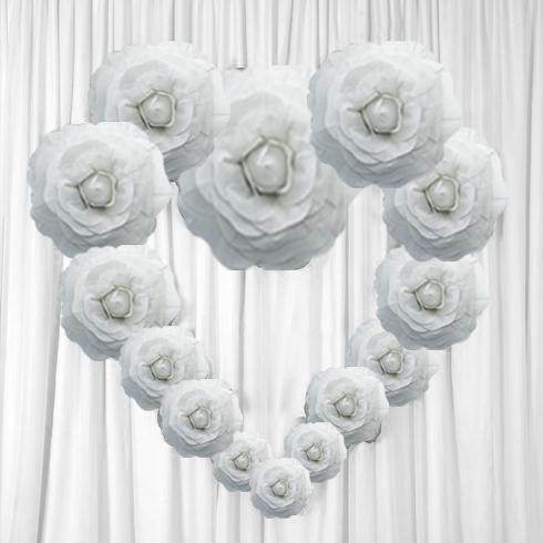 16" wide Artificial Large Roses Flowers Wall Backdrop Party Wedding Decorations - Picture 23 of 24