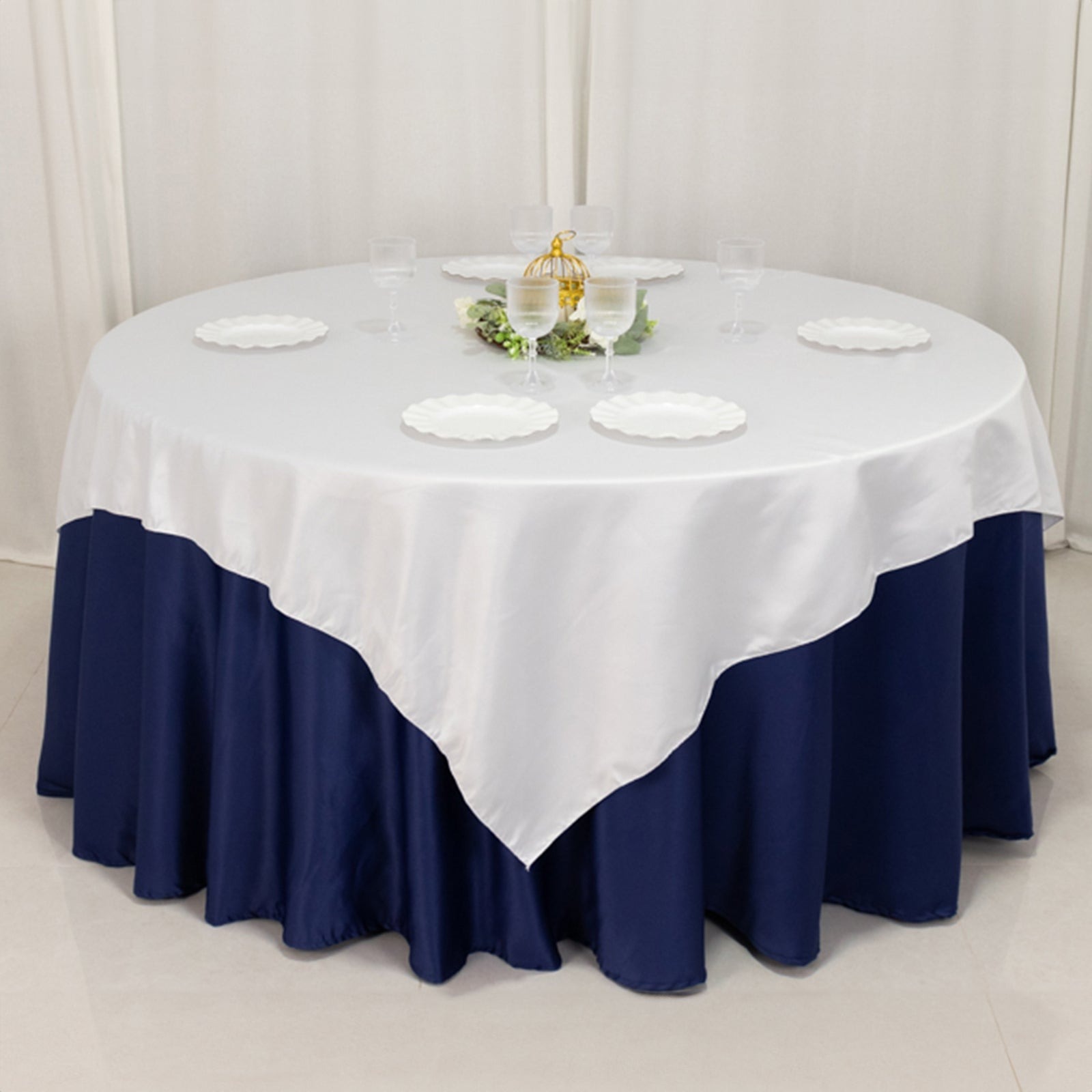 72" Square SATIN Table Overlay Smooth Finish Wedding Table Linens Decorations - Picture 166 of 171