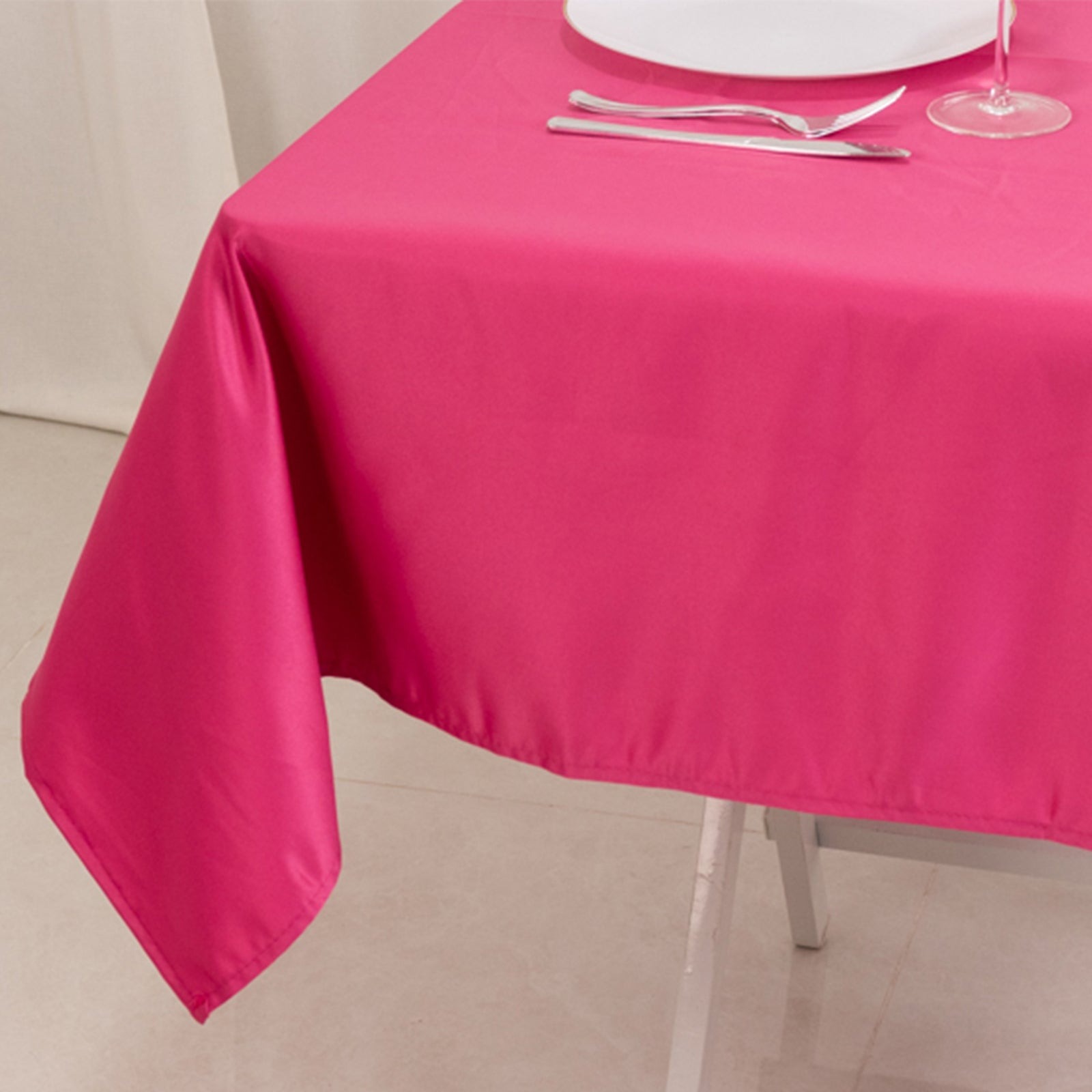 54"x54" Square Lamour Satin Tablecloths for a Wedding Party Decorations Supplies - Picture 51 of 135
