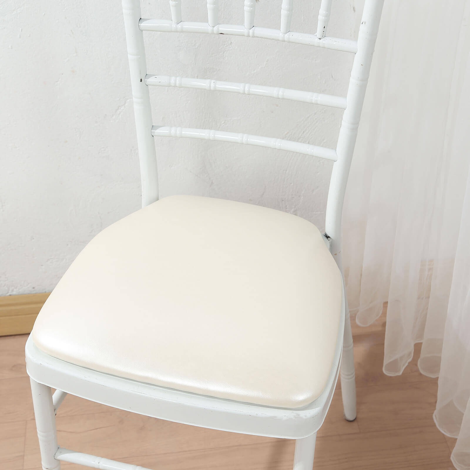 5 Leather 16" Chiavari Chair Cushions with Wood Backing Cover Party Decorations - Picture 12 of 26