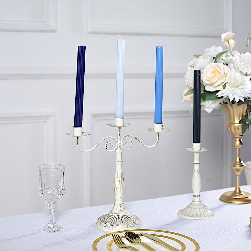 5 Unscented 9 in Premium Wax Taper CANDLES Ribbed Design Party Events Supplies - Picture 16 of 73
