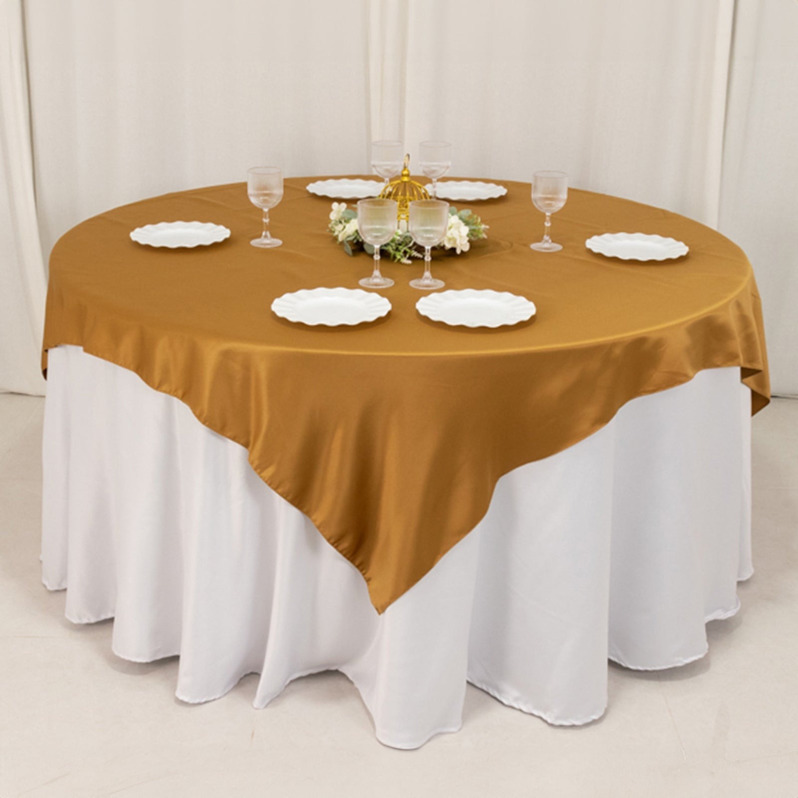 72" Square SATIN Table Overlay Smooth Finish Wedding Table Linens Decorations - Picture 70 of 171