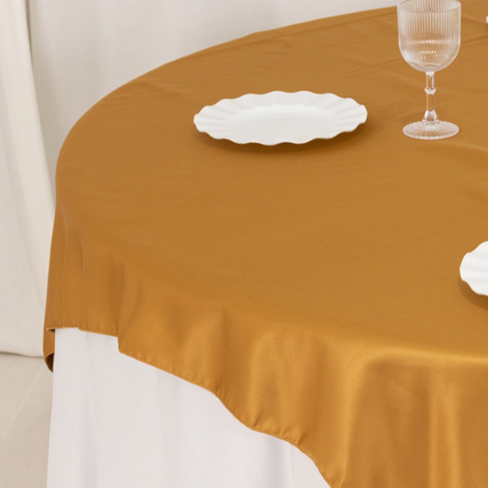 72" Square SATIN Table Overlay Smooth Finish Wedding Table Linens Decorations - Picture 73 of 171