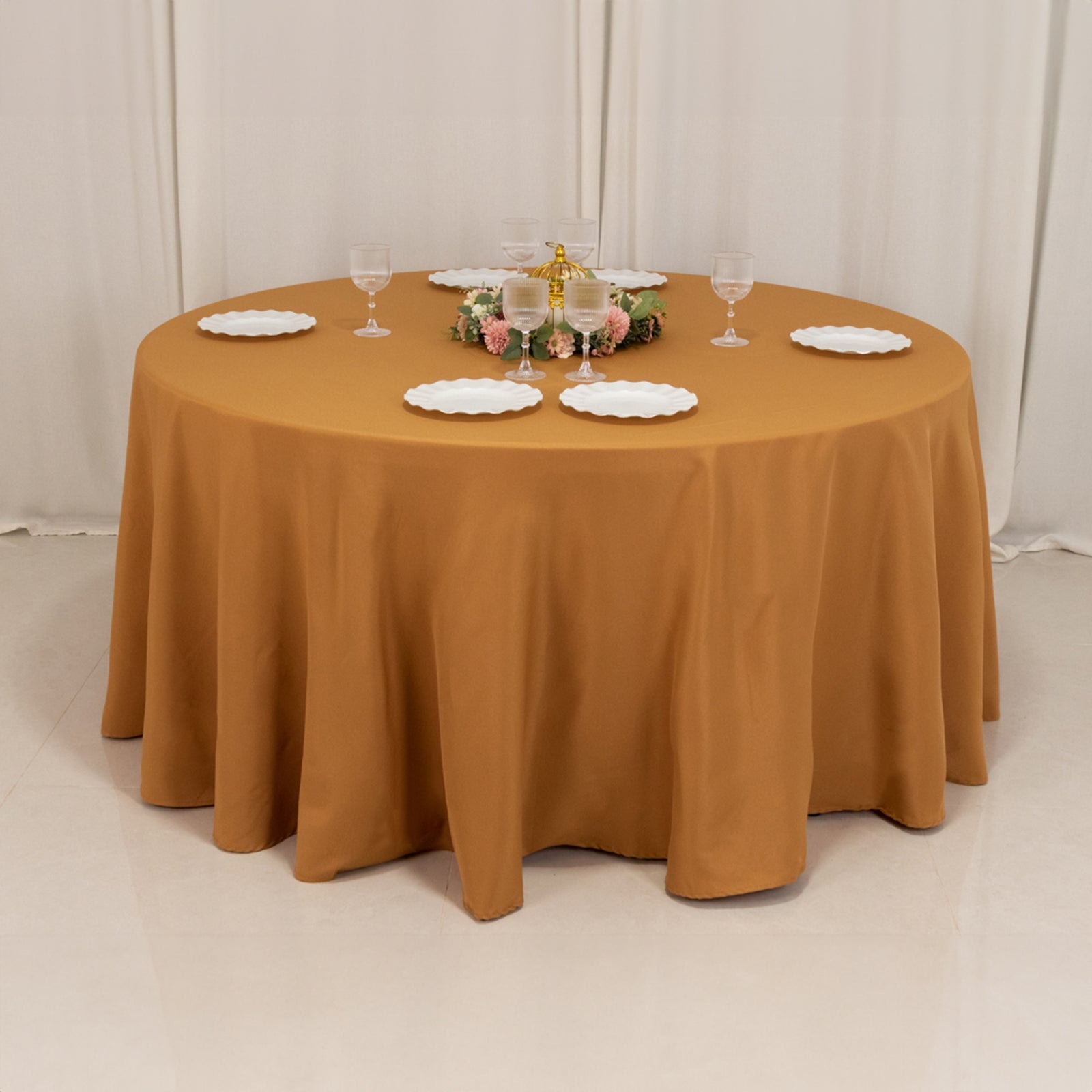 Round 120" Premium High Quality Polyester Tablecloth Wedding Party Table Linens - Picture 60 of 163