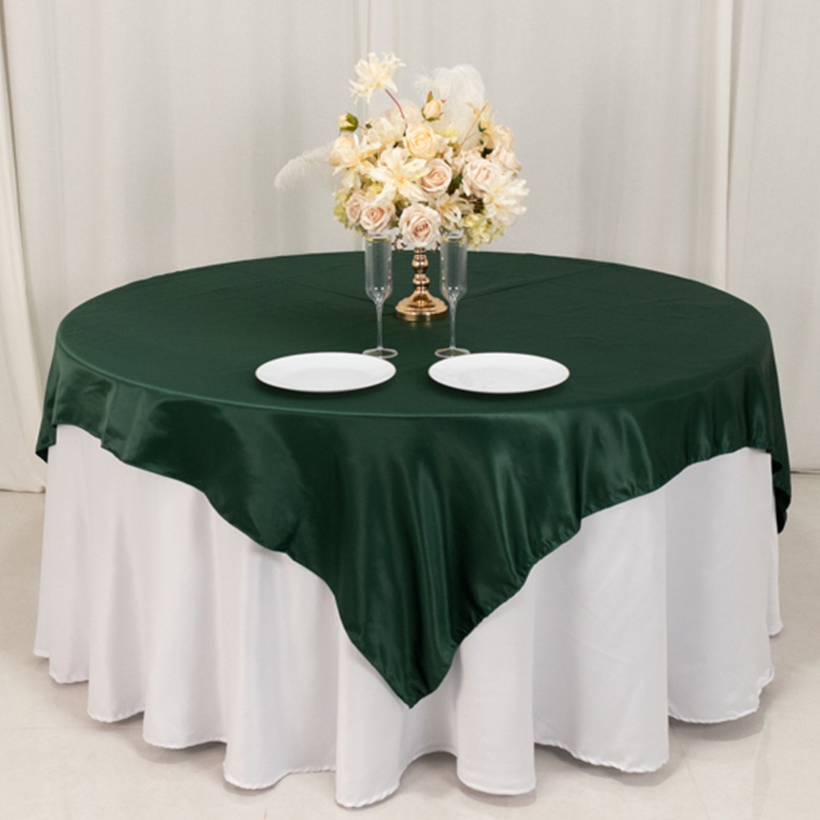 72" Square SATIN Table Overlay Smooth Finish Wedding Table Linens Decorations - Picture 77 of 171