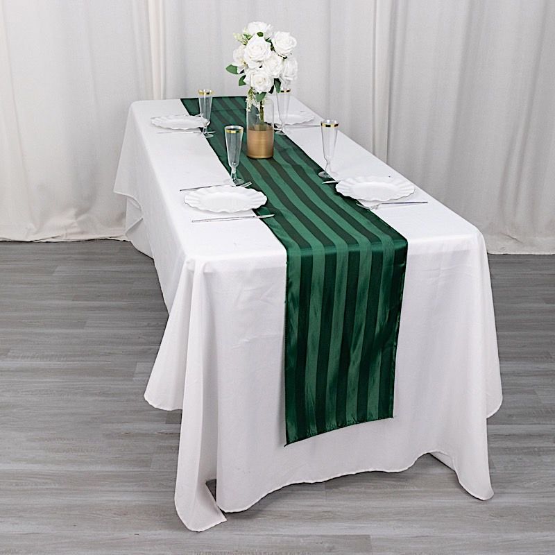 12x108 in Stripes Satin TABLE RUNNER Wedding Party Linens Events Decorations - Picture 29 of 65