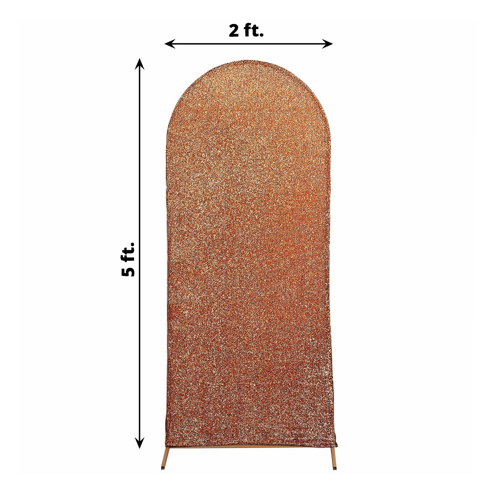 5 ft Metallic Fitted Spandex Round Top Wedding Arch Backdrop Stand Cover Party - Picture 4 of 58
