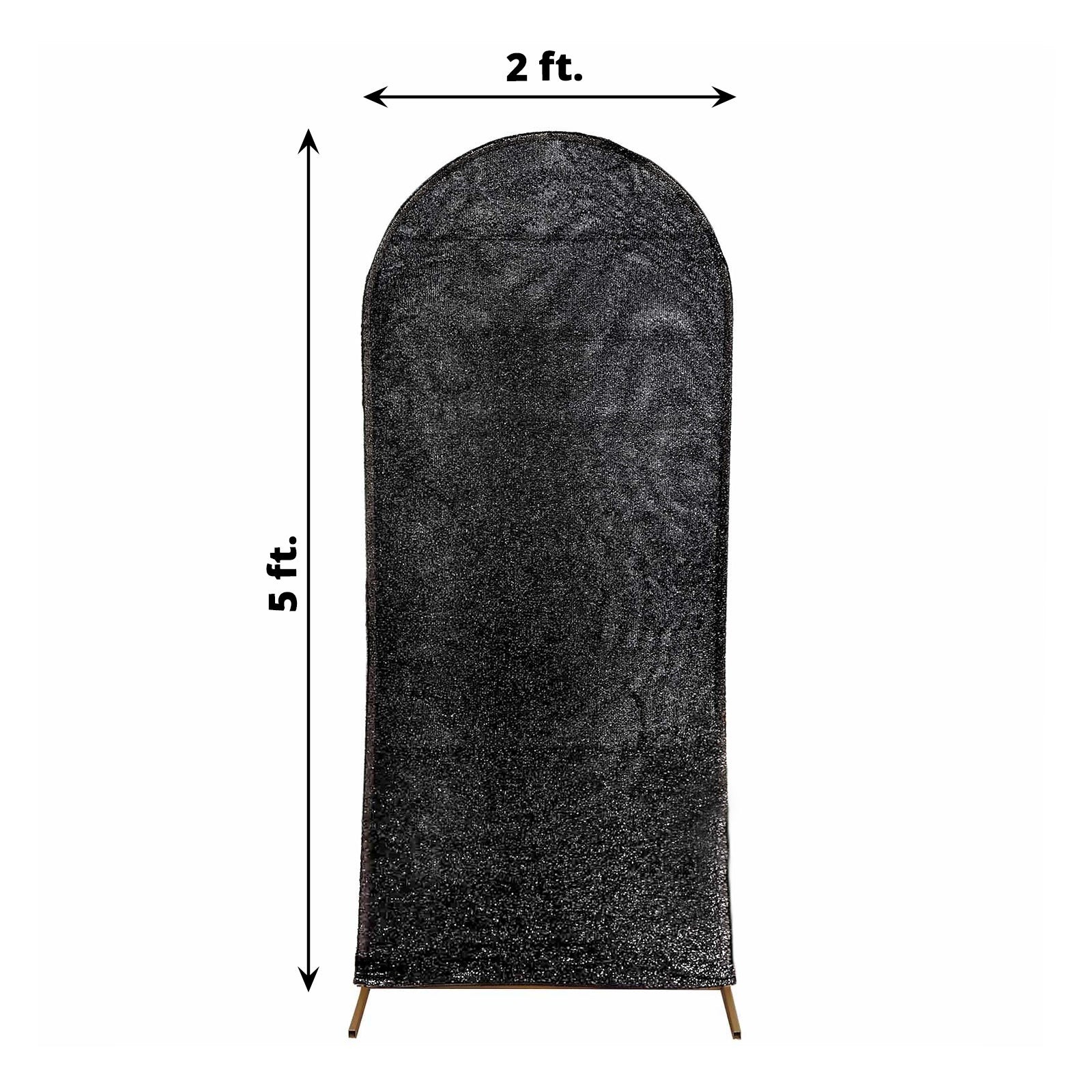 5 ft Metallic Fitted Spandex Round Top Wedding Arch Backdrop Stand Cover Party - Picture 12 of 58