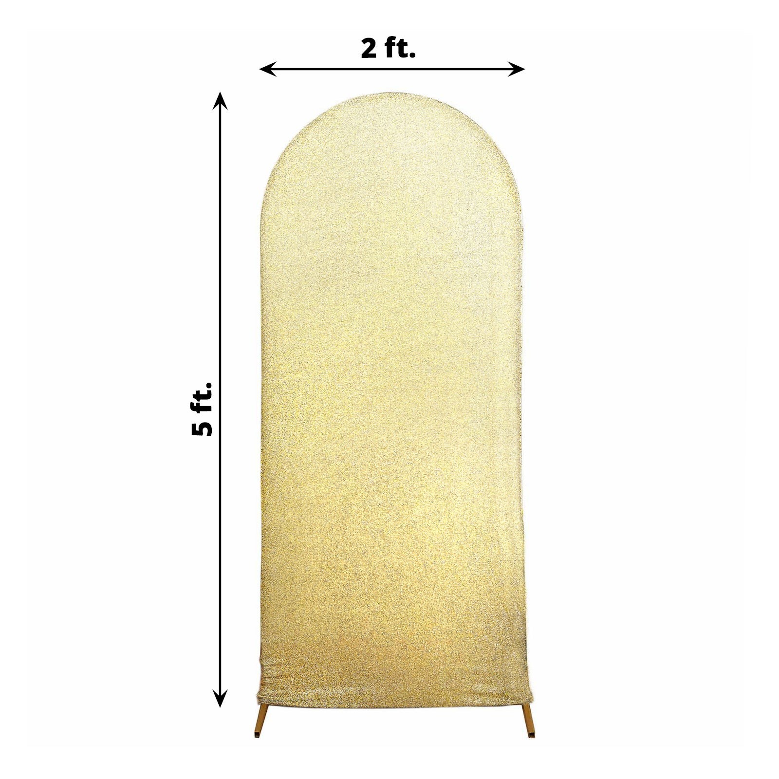 5 ft Metallic Fitted Spandex Round Top Wedding Arch Backdrop Stand Cover Party - Picture 30 of 58