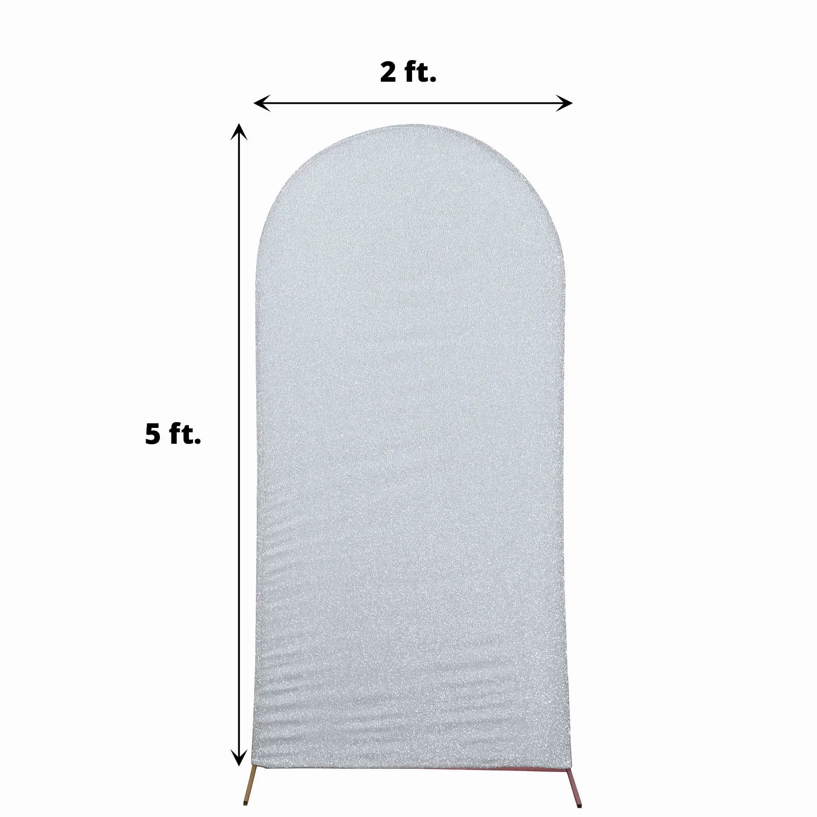 5 ft Metallic Fitted Spandex Round Top Wedding Arch Backdrop Stand Cover Party - Picture 53 of 58
