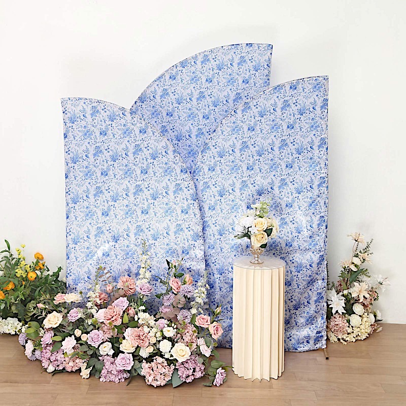 3 Satin Chiara Backdrop Stand Covers Floral Print Wedding Arch Party Events