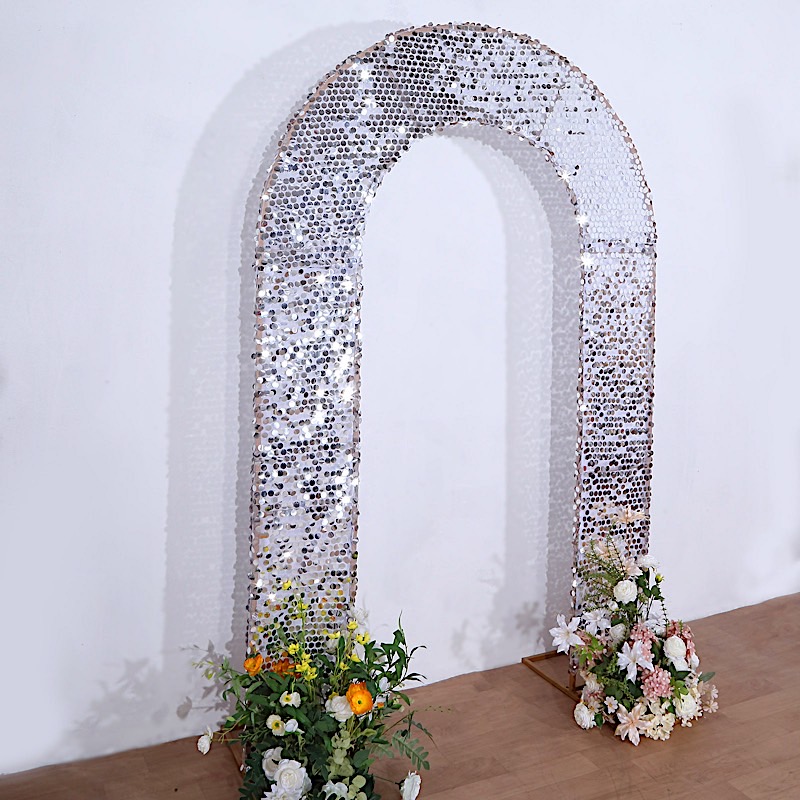 8 feet Payette Sequin Double Sided Open Arch Fitted Backdrop STAND COVER Party