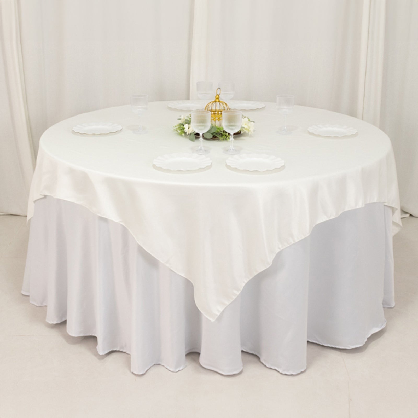 72" Square SATIN Table Overlay Smooth Finish Wedding Table Linens Decorations - Picture 86 of 171