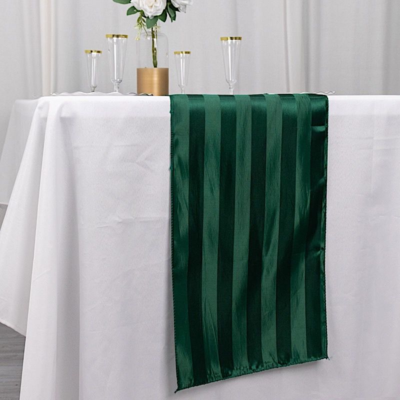 12x108 in Stripes Satin TABLE RUNNER Wedding Party Linens Events Decorations - Picture 30 of 65