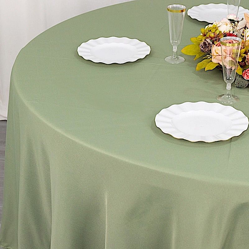 Round 120" Premium High Quality Polyester Tablecloth Wedding Party Table Linens - Picture 54 of 163