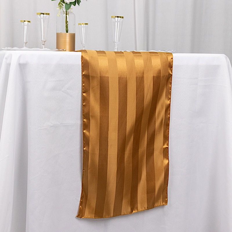 12x108 in Stripes Satin TABLE RUNNER Wedding Party Linens Events Decorations - Picture 22 of 65