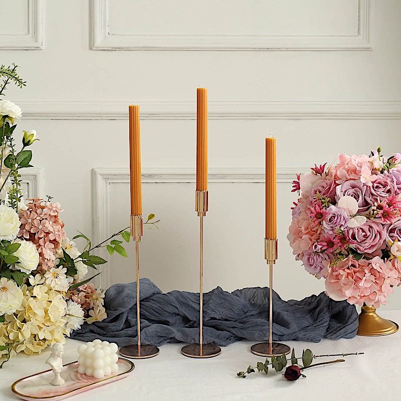 5 Unscented 9 in Premium Wax Taper CANDLES Ribbed Design Party Events Supplies - Picture 57 of 73