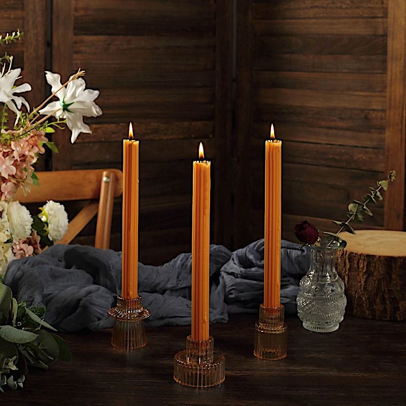 5 Unscented 9 in Premium Wax Taper CANDLES Ribbed Design Party Events Supplies - Picture 52 of 73