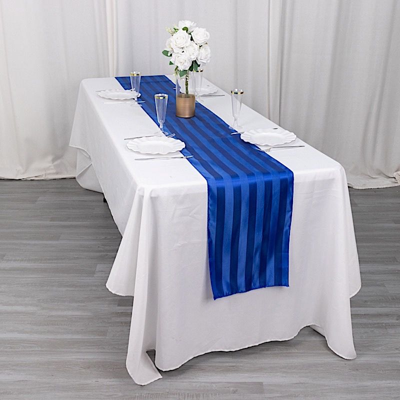 12x108 in Stripes Satin TABLE RUNNER Wedding Party Linens Events Decorations - Picture 45 of 65