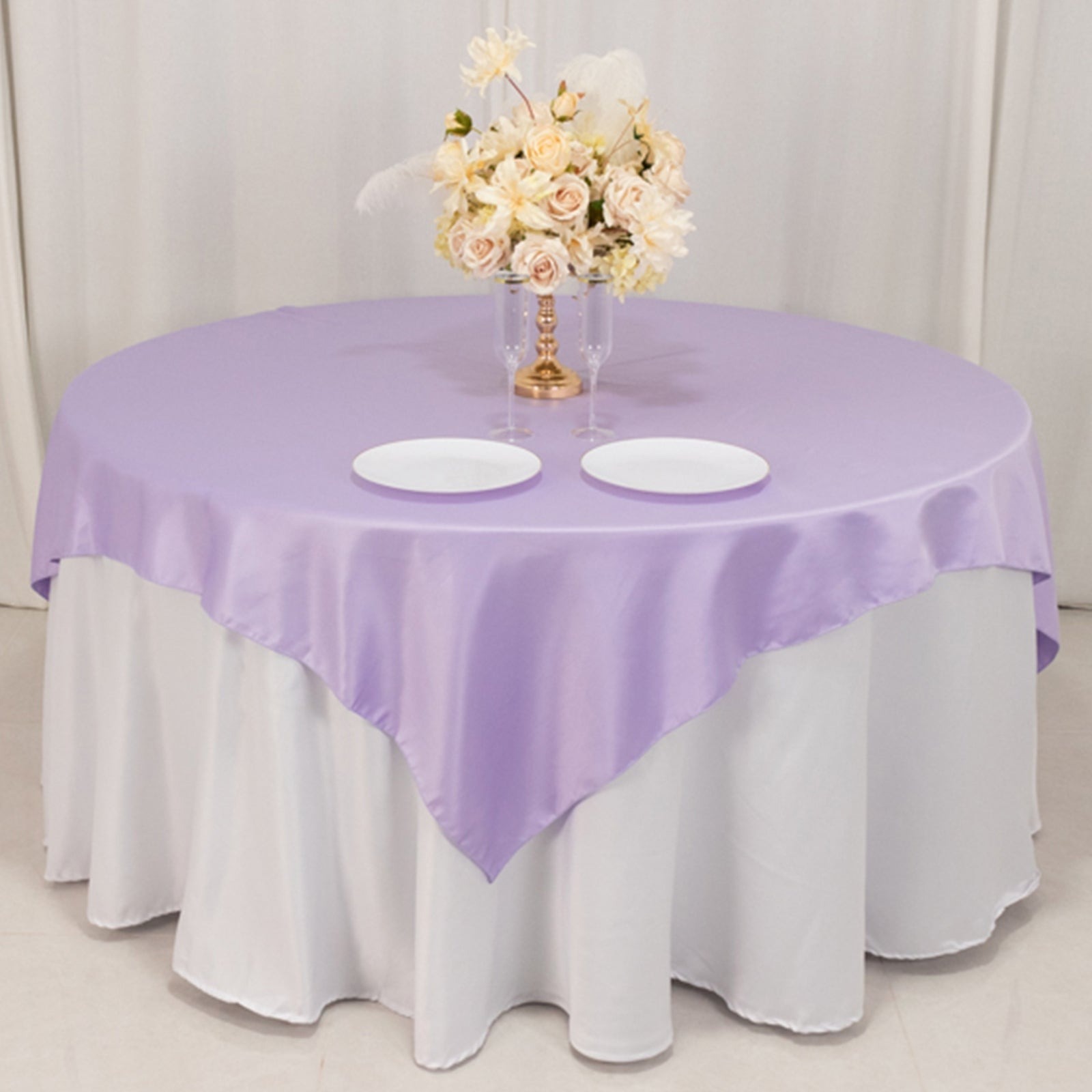 72" Square SATIN Table Overlay Smooth Finish Wedding Table Linens Decorations - Picture 93 of 171