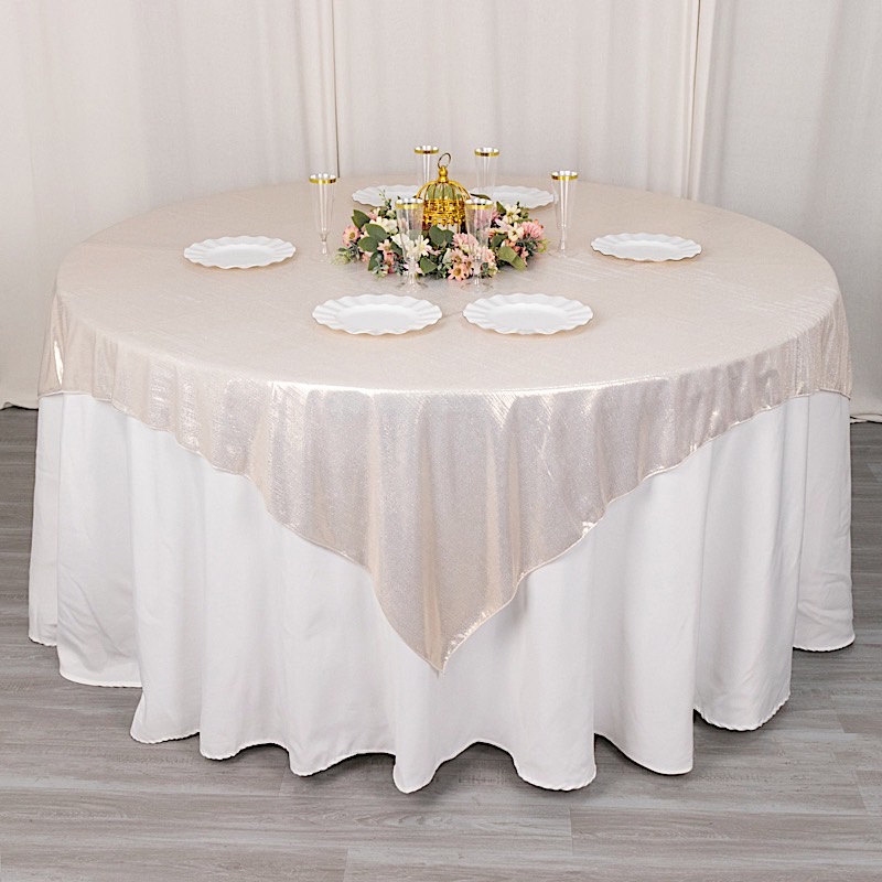 72x72 in Glitter Sequin Dots Polyester Square TABLE OVERLAY Party Decorations - Picture 23 of 72