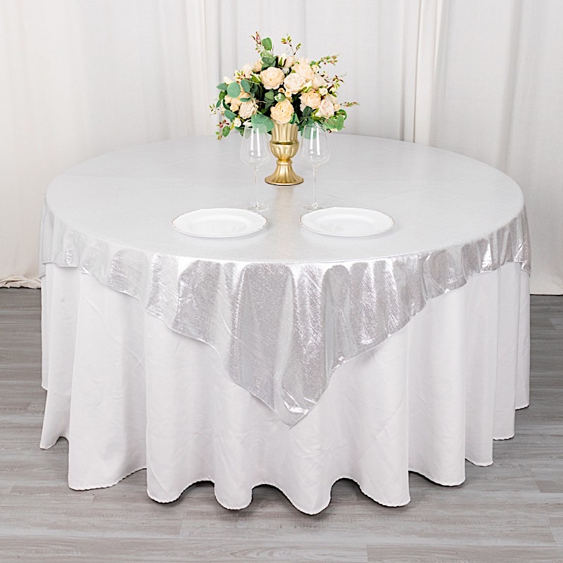 72" x 72" Polyester Square Table Overlay Glitter Sequin Dots Party Decorations - Picture 60 of 73