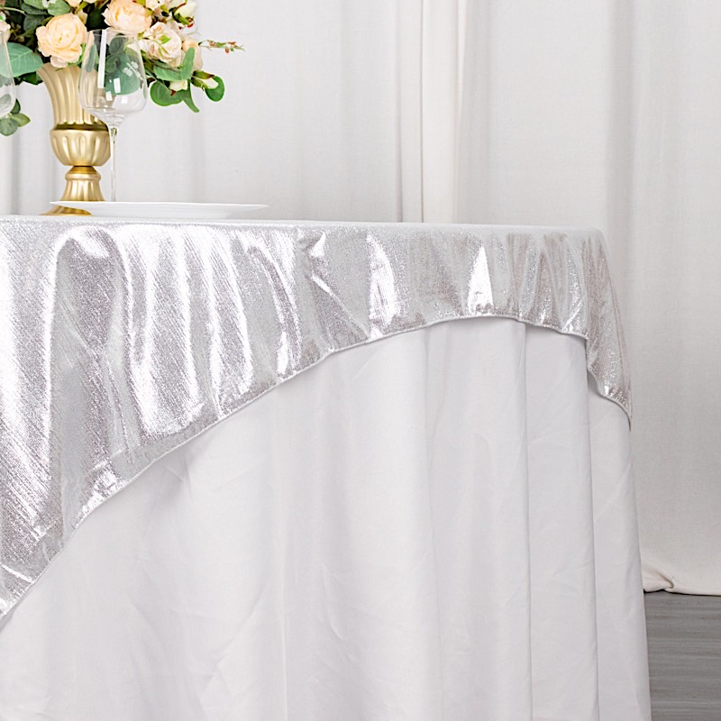 72x72 in Glitter Sequin Dots Polyester Square TABLE OVERLAY Party Decorations - Picture 60 of 72