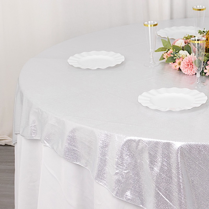 72x72 in Glitter Sequin Dots Polyester Square TABLE OVERLAY Party Decorations - Picture 61 of 72