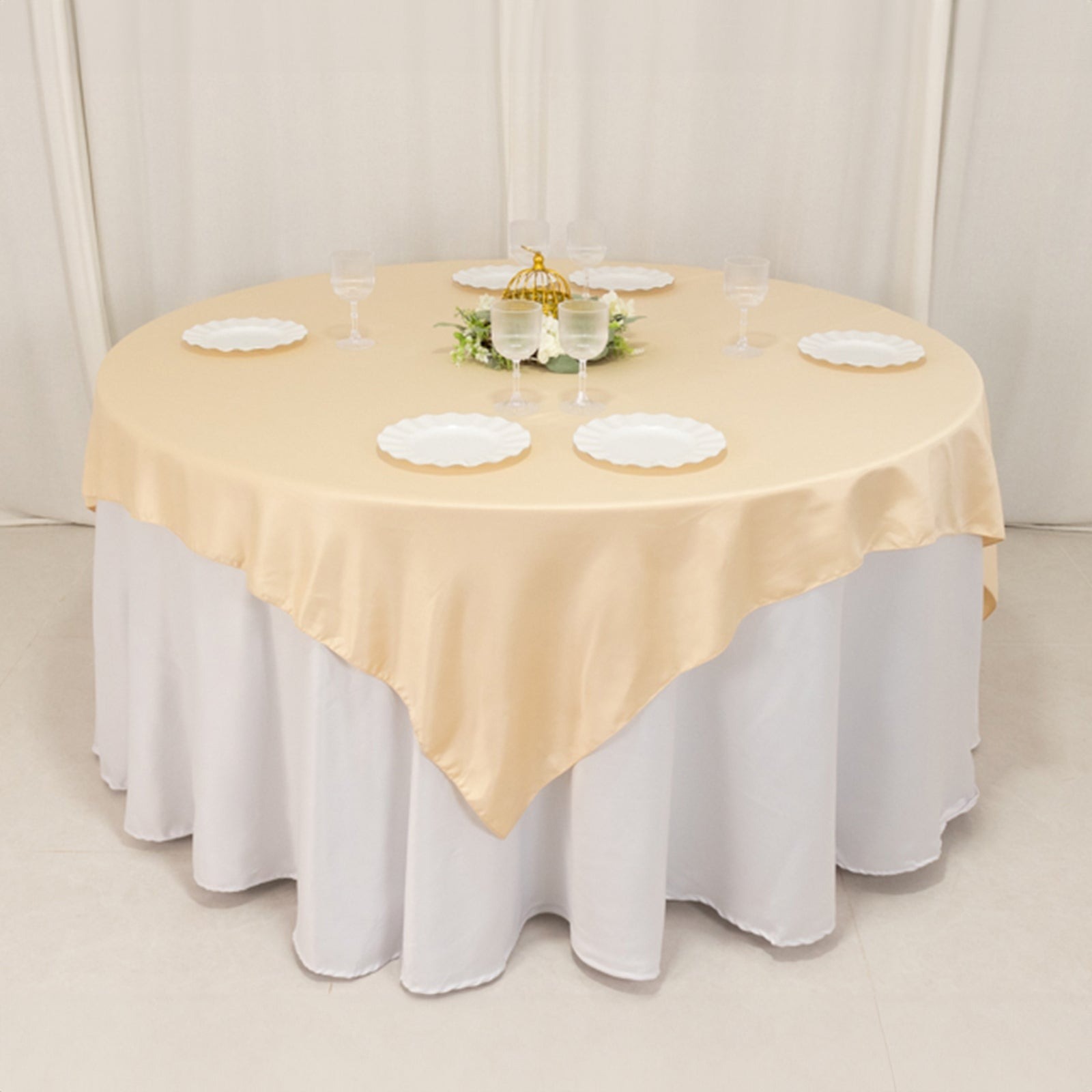 72" Square SATIN Table Overlay Smooth Finish Wedding Table Linens Decorations - Picture 6 of 171