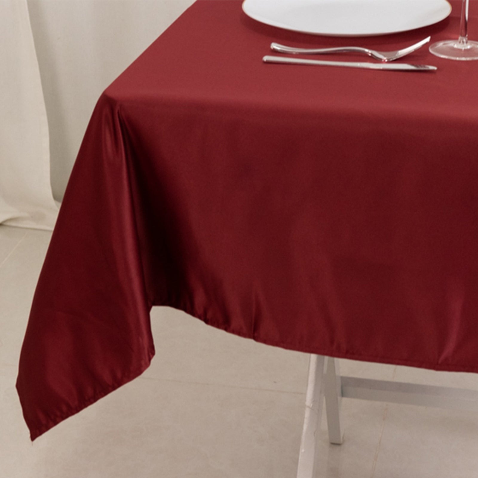 54"x54" Square Lamour Satin Tablecloths for a Wedding Party Decorations Supplies - Picture 25 of 135