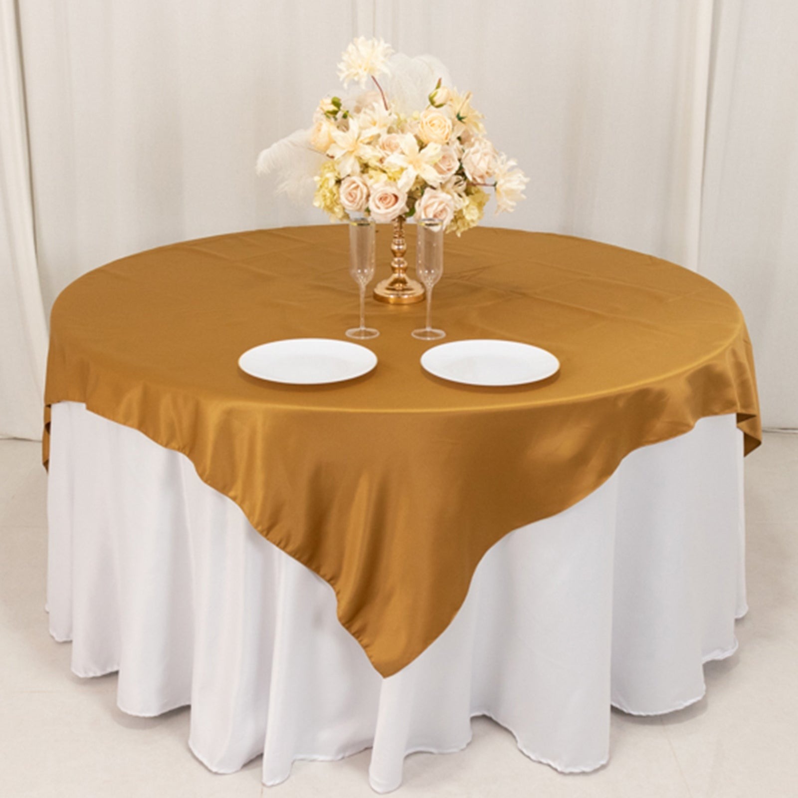 72" Square SATIN Table Overlay Smooth Finish Wedding Table Linens Decorations - Picture 69 of 171