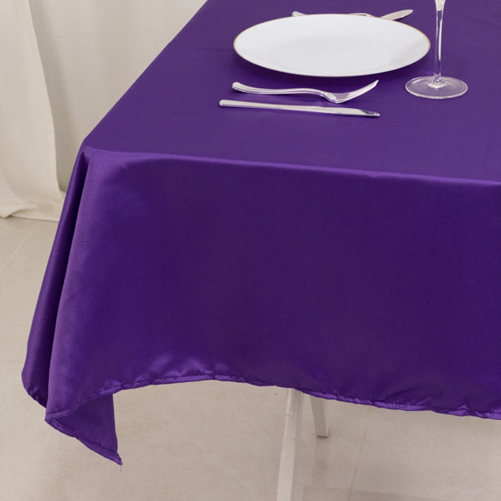 54"x54" Square Lamour Satin Tablecloths for a Wedding Party Decorations Supplies - Picture 103 of 135