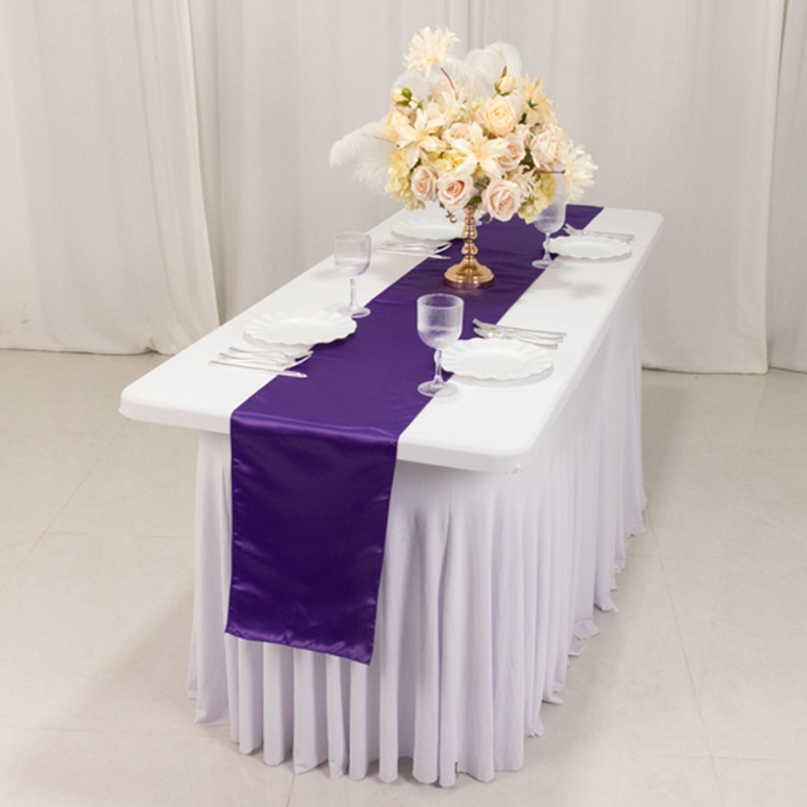 12" x 108" Satin Tischplatte Läufer glänzend Hochzeit Party Catering Dekorationen - Bild 133 von 170