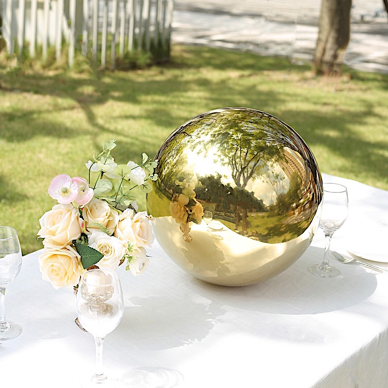 2 pcs 12 in Stainless Steel Globe Gazing Reflective MIRROR BALLS Party Supplies