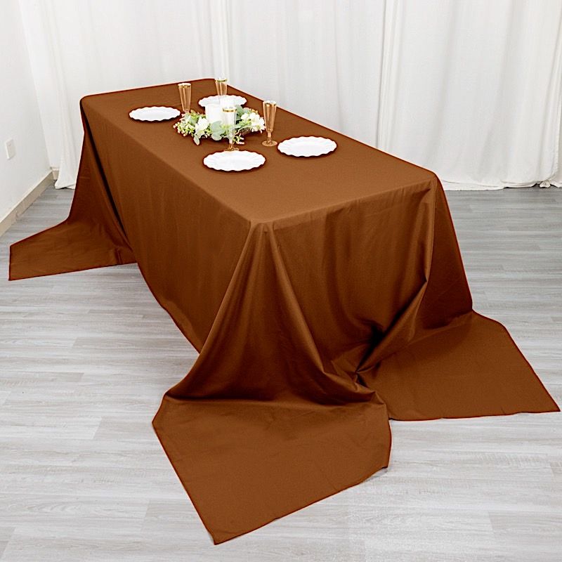 90x156-Inch RECTANGULAR Polyester Tablecloths Reception Catering Wedding Party - Picture 62 of 231