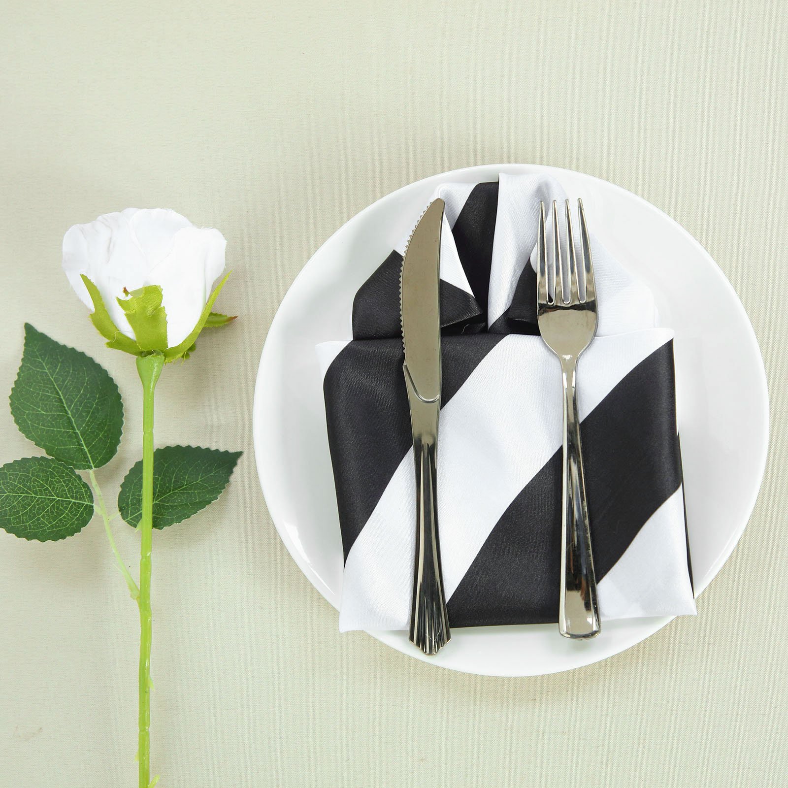 25 20x20" Stripes Satin Table Napkins Wedding Party Reception Linens Catering - Picture 15 of 25