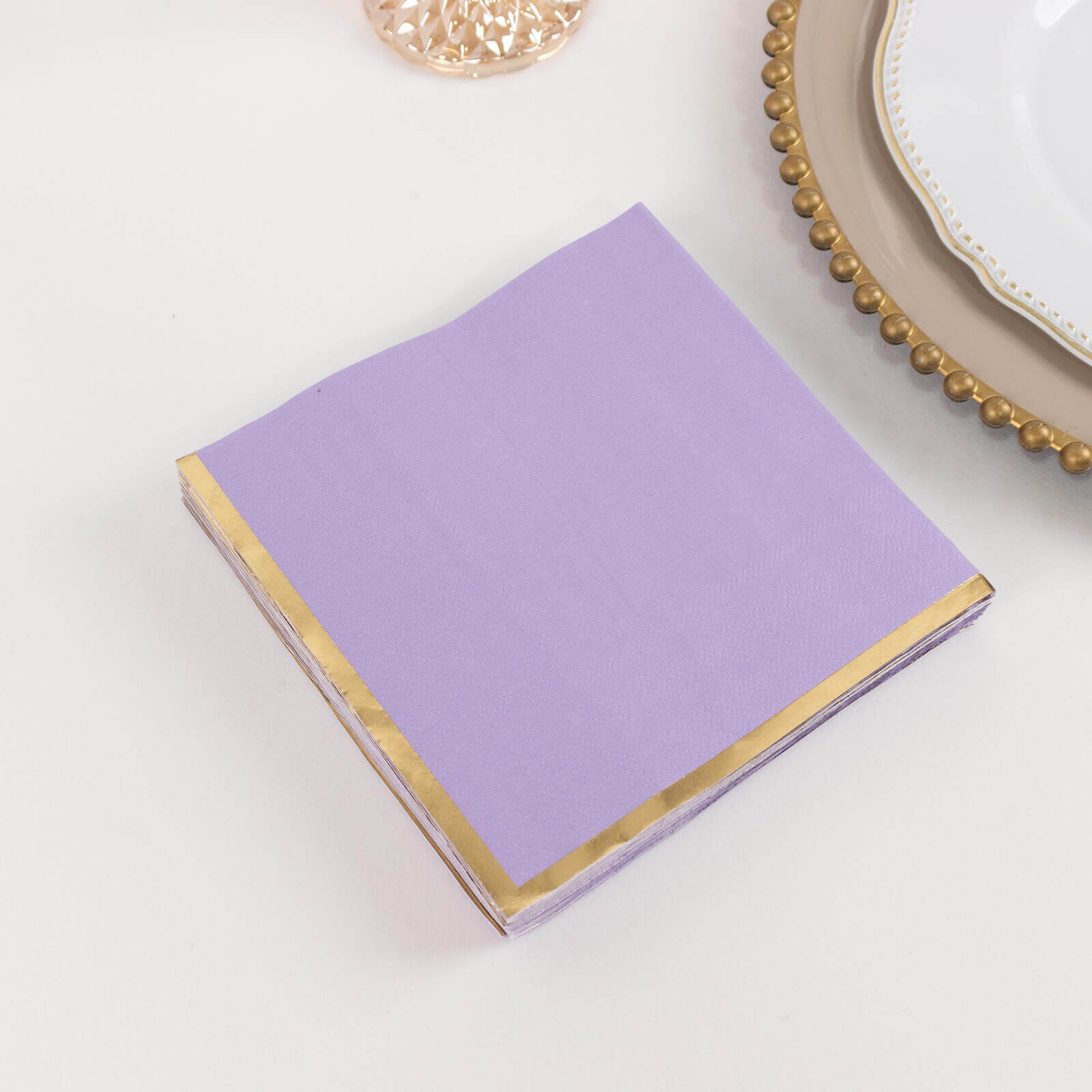 50 pcs 2 Ply Dinner Cocktail Paper Napkins Gold Rim Party Events Decorations - Picture 68 of 136