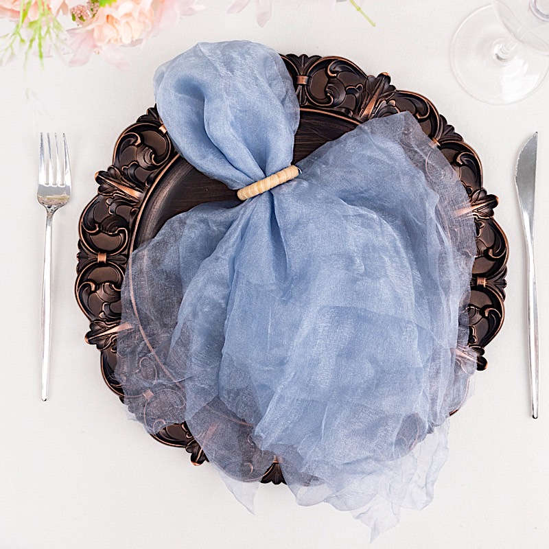 5 Sheer Crinkled Organza Decorative Table Dinner Napkins Party Event Decorations - Picture 13 of 34