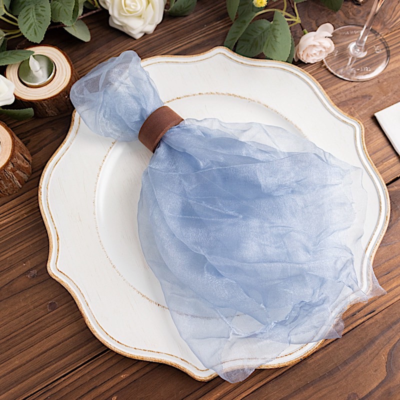 5 Sheer Crinkled Organza Decorative Table Dinner Napkins Party Event Decorations - Picture 15 of 34