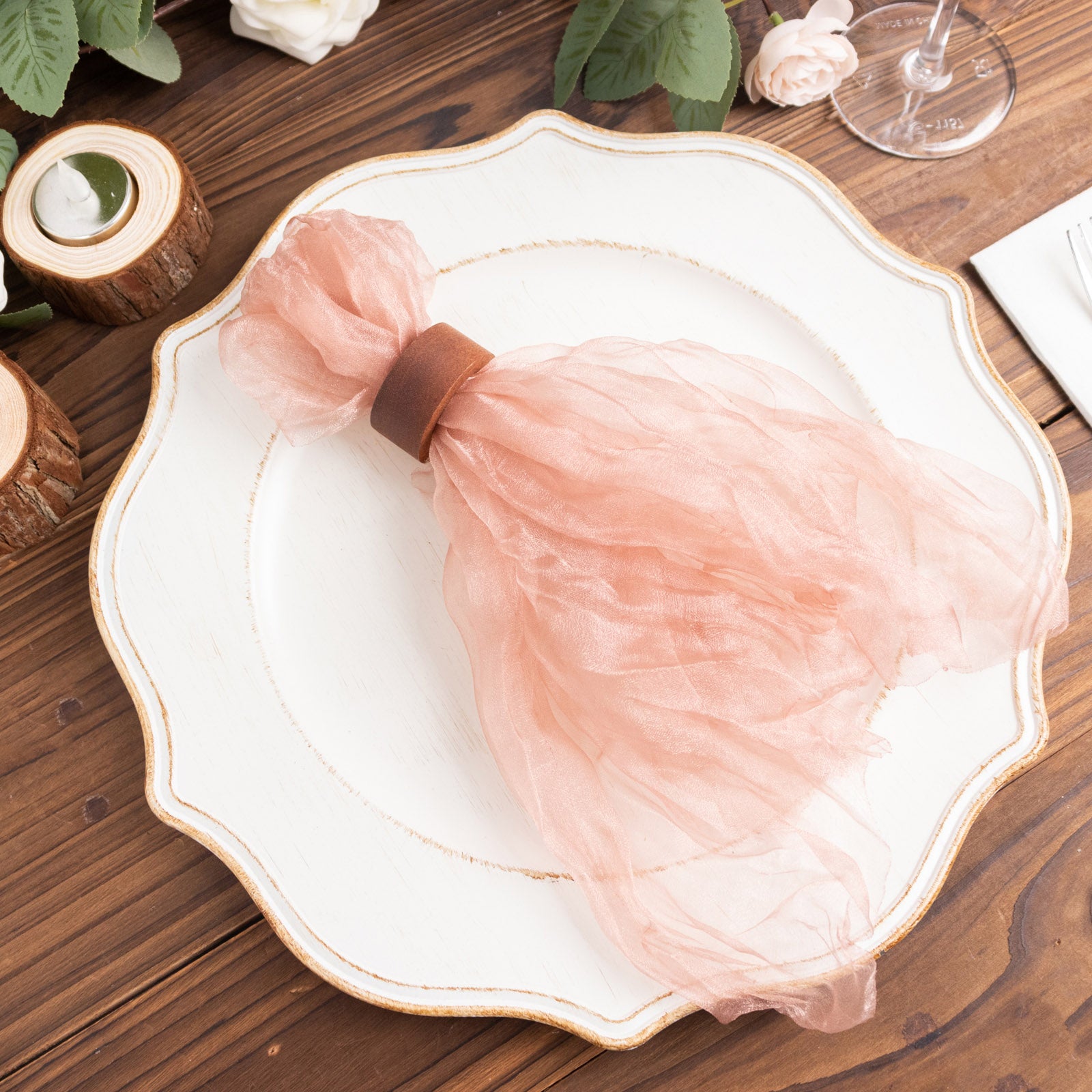 5 Sheer Crinkled Organza Decorative Table Dinner Napkins Party Event Decorations - Picture 24 of 34