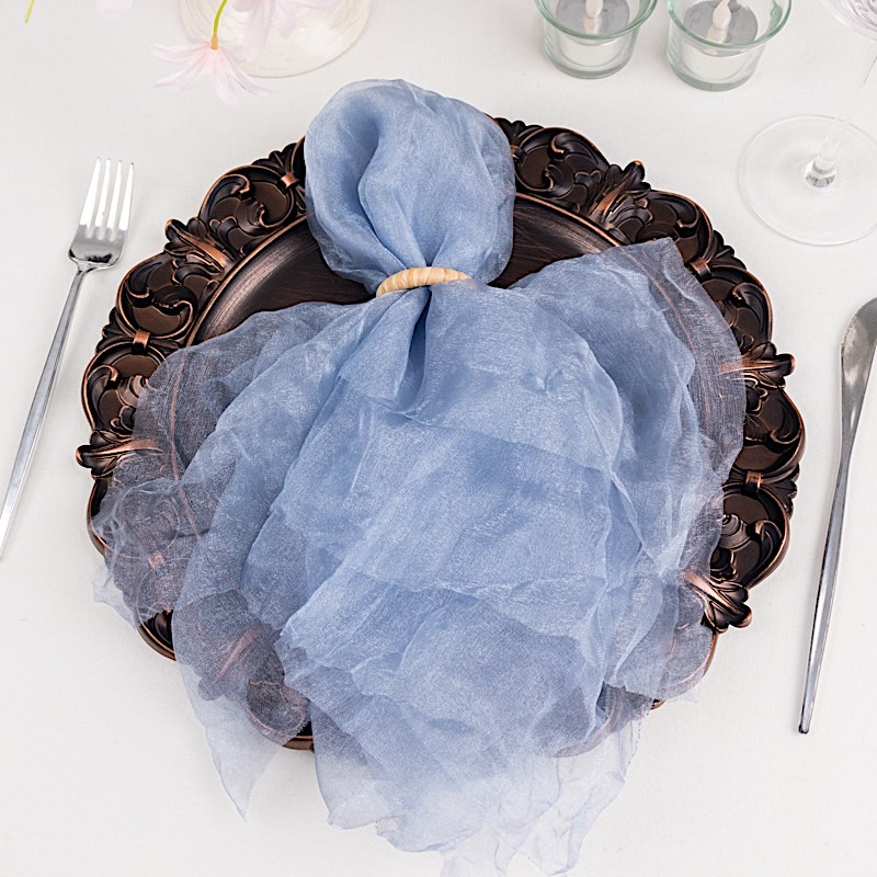 5 Sheer Crinkled Organza Decorative Table Dinner Napkins Party Event Decorations - Picture 16 of 34