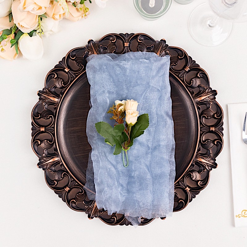 5 Sheer Crinkled Organza Decorative Table Dinner Napkins Party Event Decorations - Picture 18 of 34