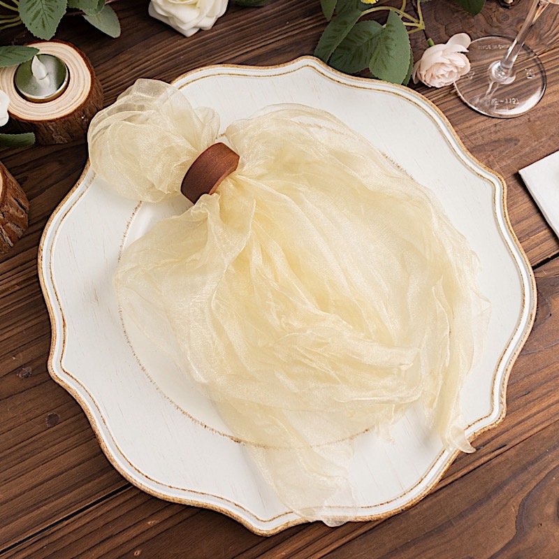 5 Sheer Crinkled Organza Decorative Table Dinner Napkins Party Event Decorations - Picture 8 of 34