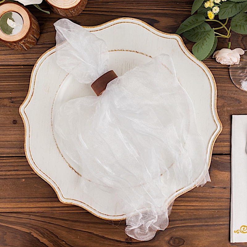 5 Sheer Crinkled Organza Decorative Table Dinner Napkins Party Event Decorations - Picture 31 of 34