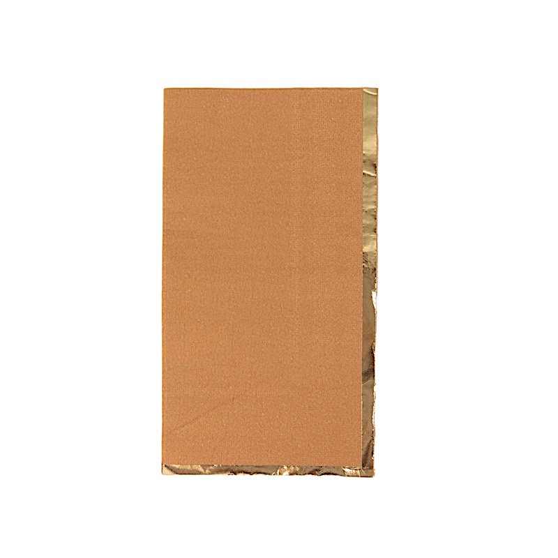50 Plain Soft 2 Ply Dinner Table Paper NAPKINS with Gold Foil Edge Party Events - Picture 28 of 41