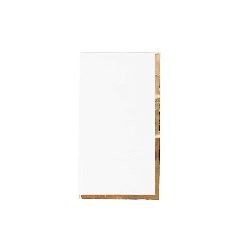 50 Plain Soft 2 Ply Dinner Table Paper NAPKINS with Gold Foil Edge Party Events - Picture 36 of 41