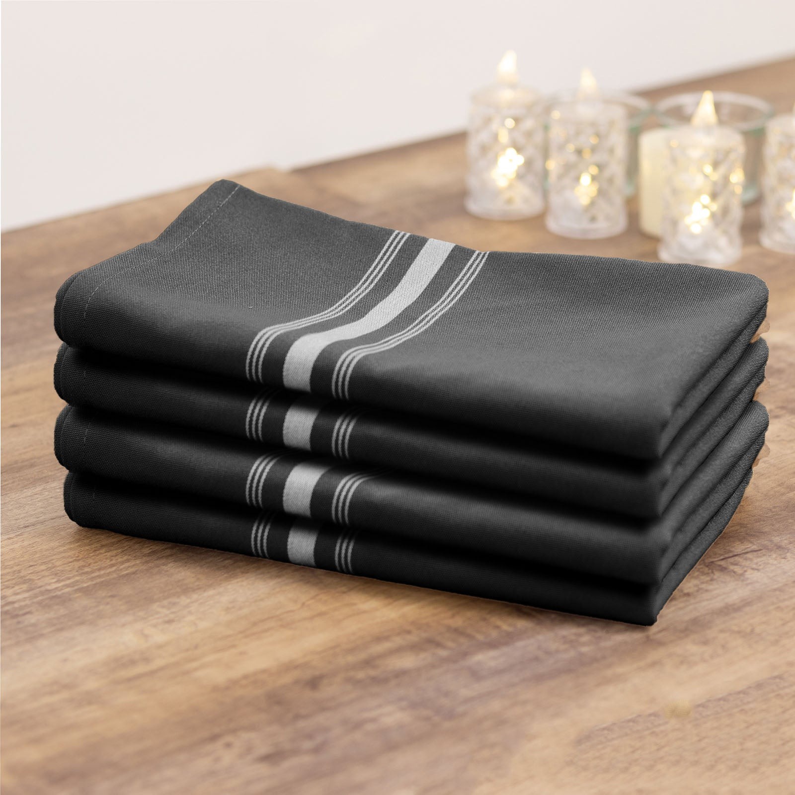 10 pcs 22"x18" Polyester Napkins with Stripes Wedding Party Table Decorations - Picture 57 of 63