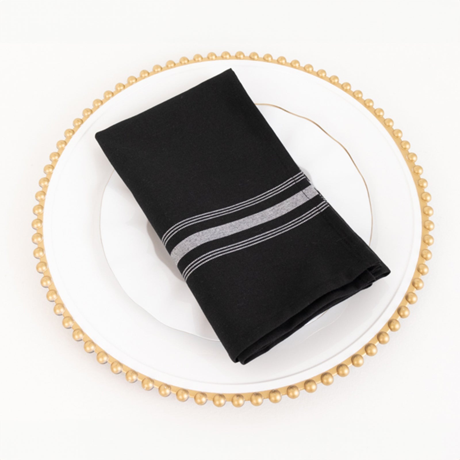 10 pcs 22"x18" Polyester Napkins with Stripes Wedding Party Table Decorations - Picture 58 of 63