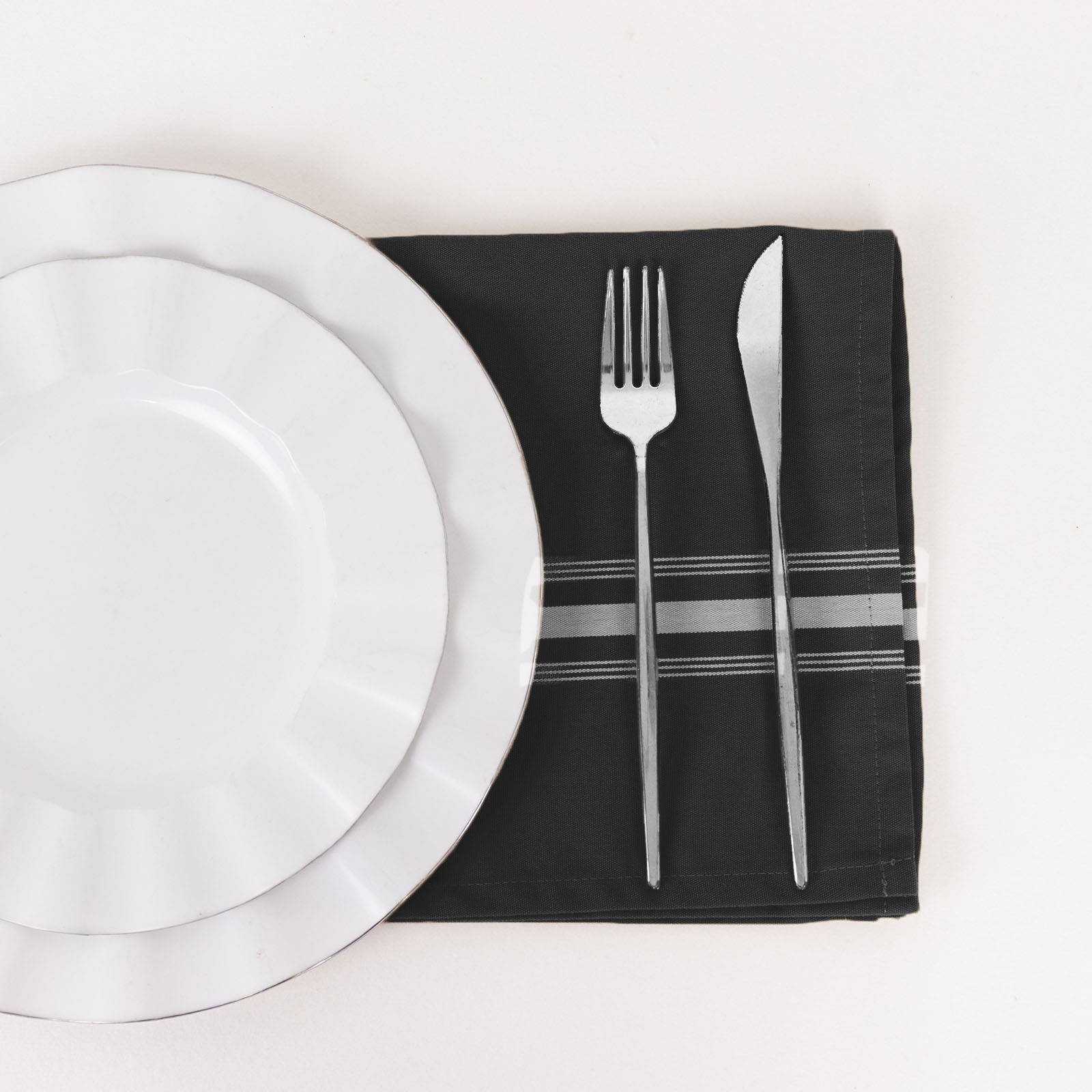 10 pcs 22"x18" Polyester Napkins with Stripes Wedding Party Table Decorations - Picture 62 of 63