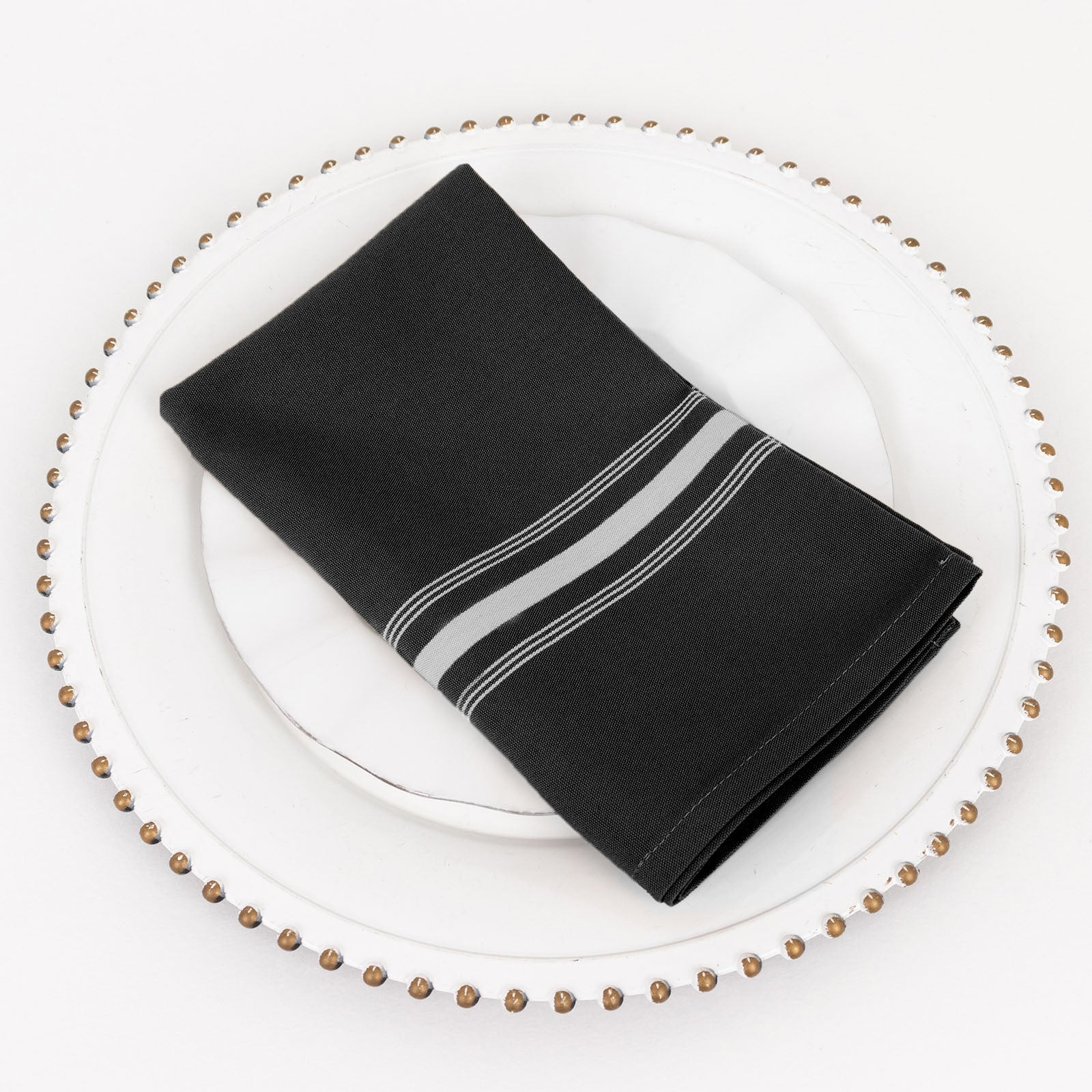 10 pcs 22"x18" Polyester Napkins with Stripes Wedding Party Table Decorations - Picture 63 of 63
